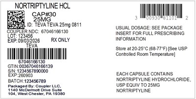 Label (0093 0811 01 Nortriptyline HCl 25mg 67046 1661 30)